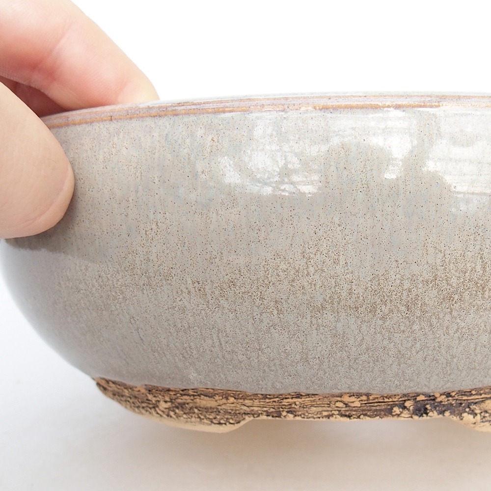 Bonsaischale aus Keramik 19 x 19 x 6,5 cm, grau