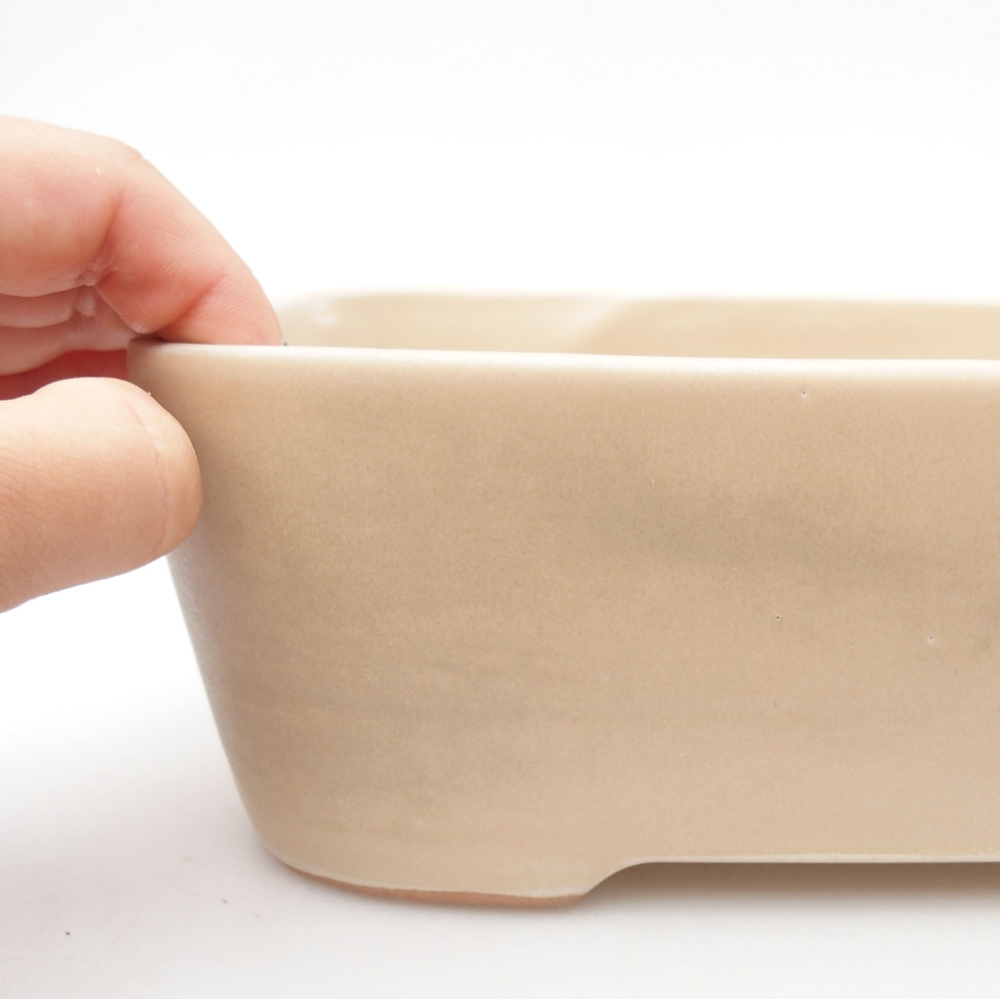 Bonsaischale aus Keramik 23 x 18 x 7,5 cm, Farbe beige