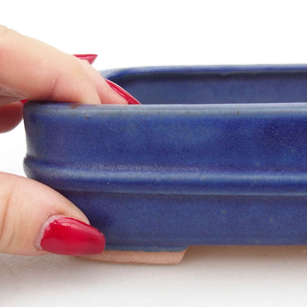 Bonsaischale aus Keramik 14,5 x 12,5 x 4,5 cm, Farbe blau