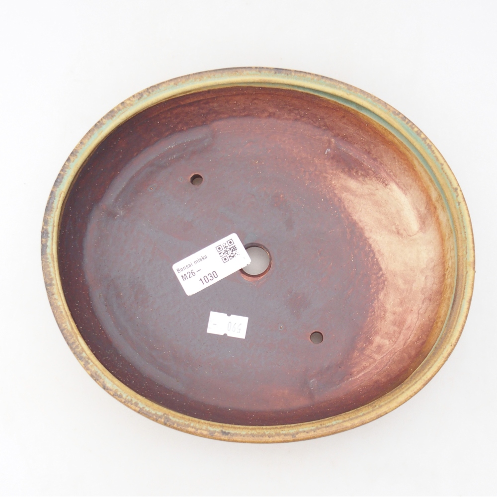 Bonsaischale aus Keramik 22,5 x 20 x 4,5 cm, grün