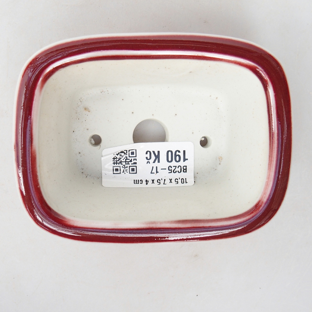 Bonsaischale aus Keramik 10 x 7,5 x 4 cm, Farbe rot