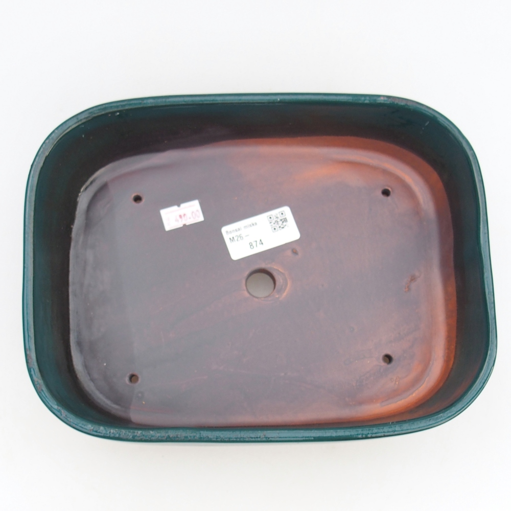 Bonsaischale aus Keramik 23 x 18 x 5,5 cm, grün