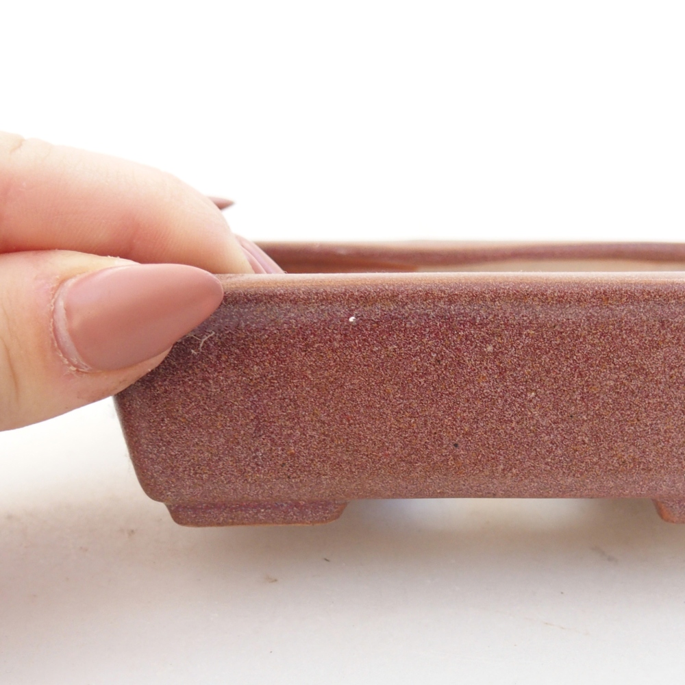 Bonsaischale aus Keramik 11 x 8,5 x 3,5 cm, bordeauxrot