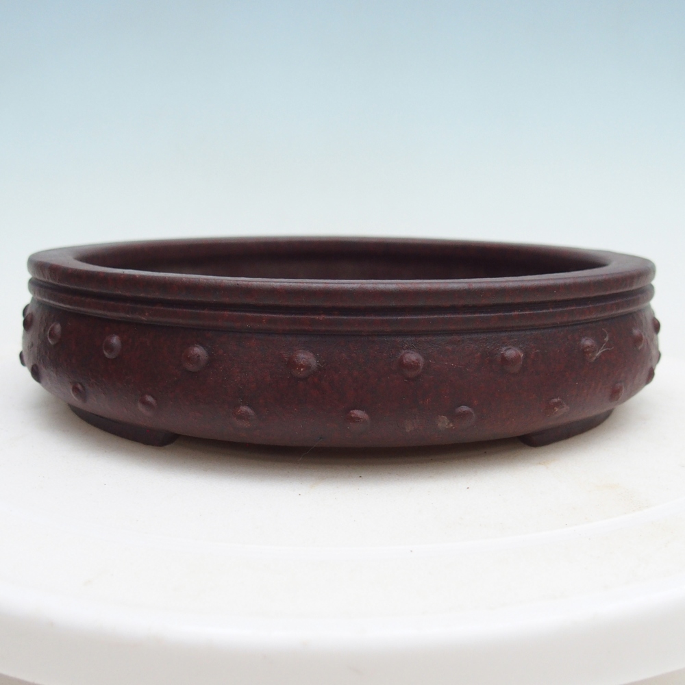 Bonsaischale aus Keramik 17,5 x 17,5 x 4 cm, braun