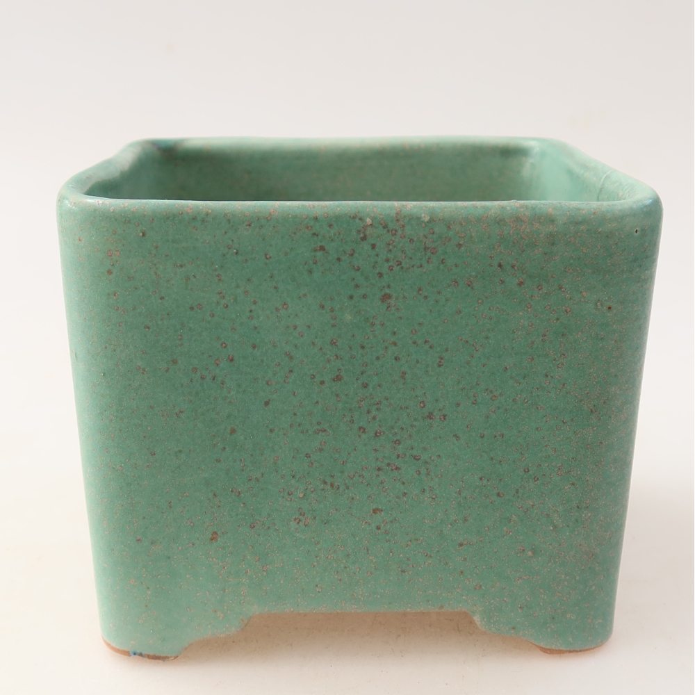 Bonsaischale aus Keramik 10 x 10 x 8 cm, grün