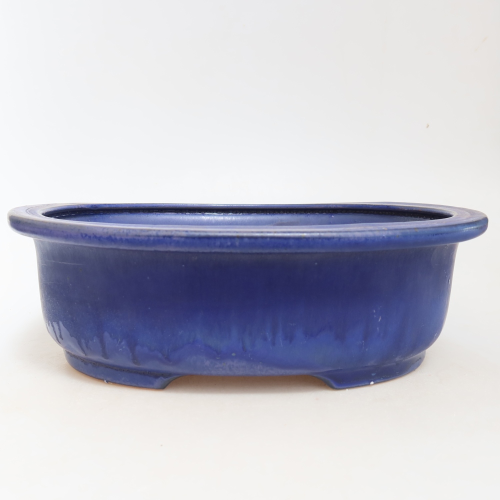 Bonsaischale aus Keramik 26 x 22 x 8 cm, Farbe blau