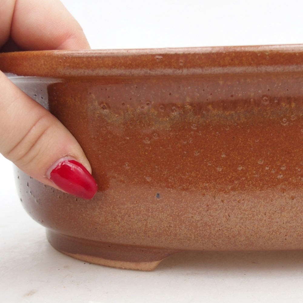 Bonsaischale aus Keramik 26 x 22 x 8 cm, braun