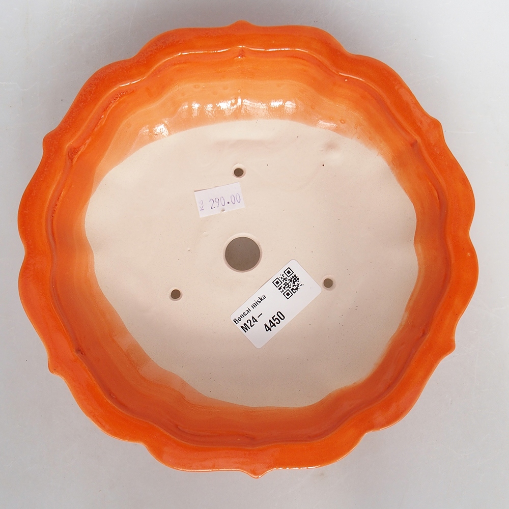 Bonsaischale aus Keramik 18,5 x 18,5 x 5,5 cm, orange