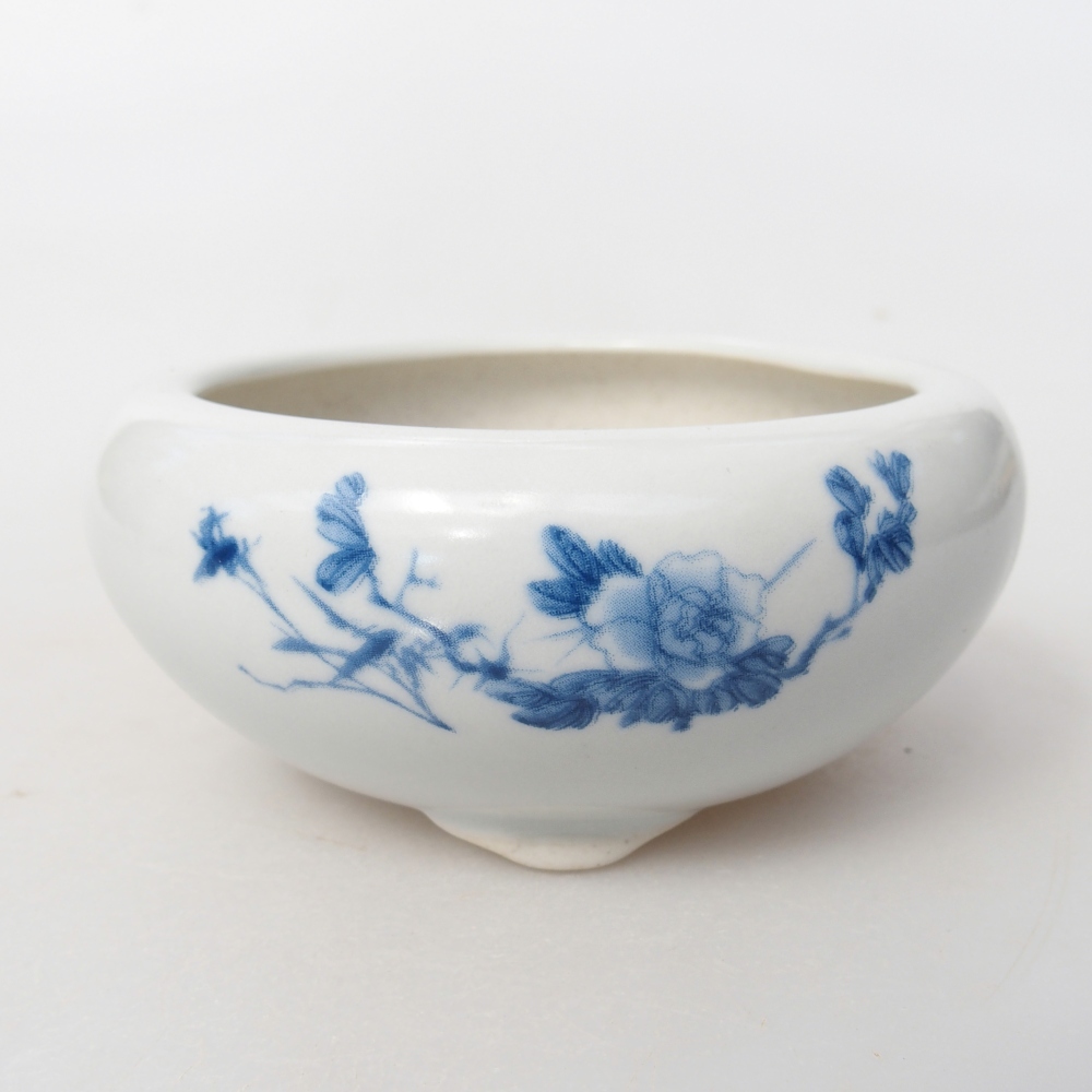 Bonsaischale aus Keramik 10 x 10 x 5 cm, Farbe weiß