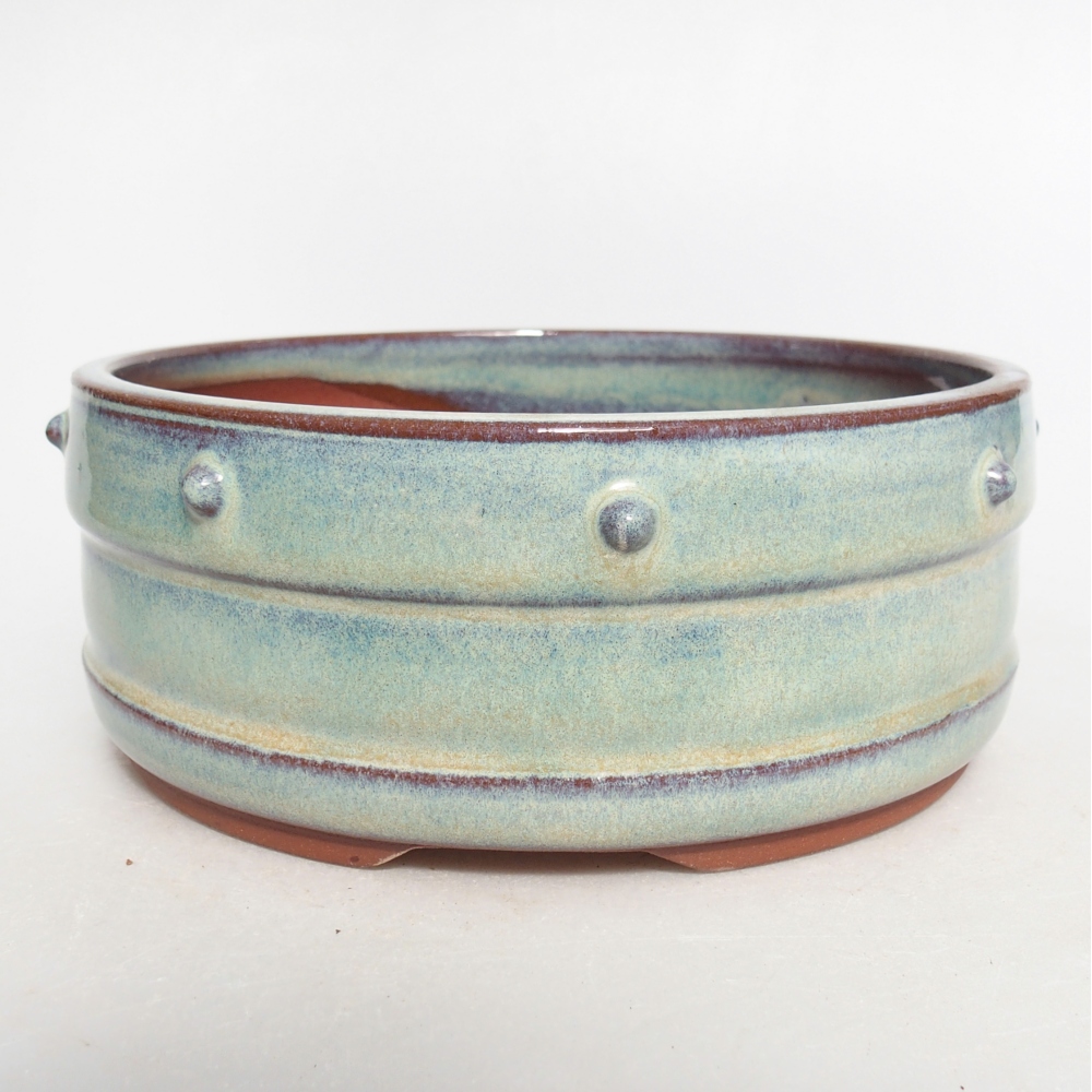 Bonsaischale aus Keramik 17 x 17 x 6,5 cm, grün