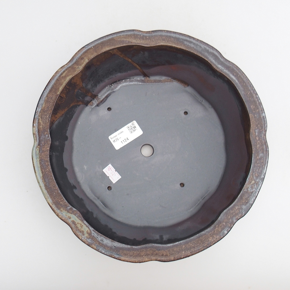 Bonsaischale aus Keramik 26 x 26 x 8 cm, metallfarben