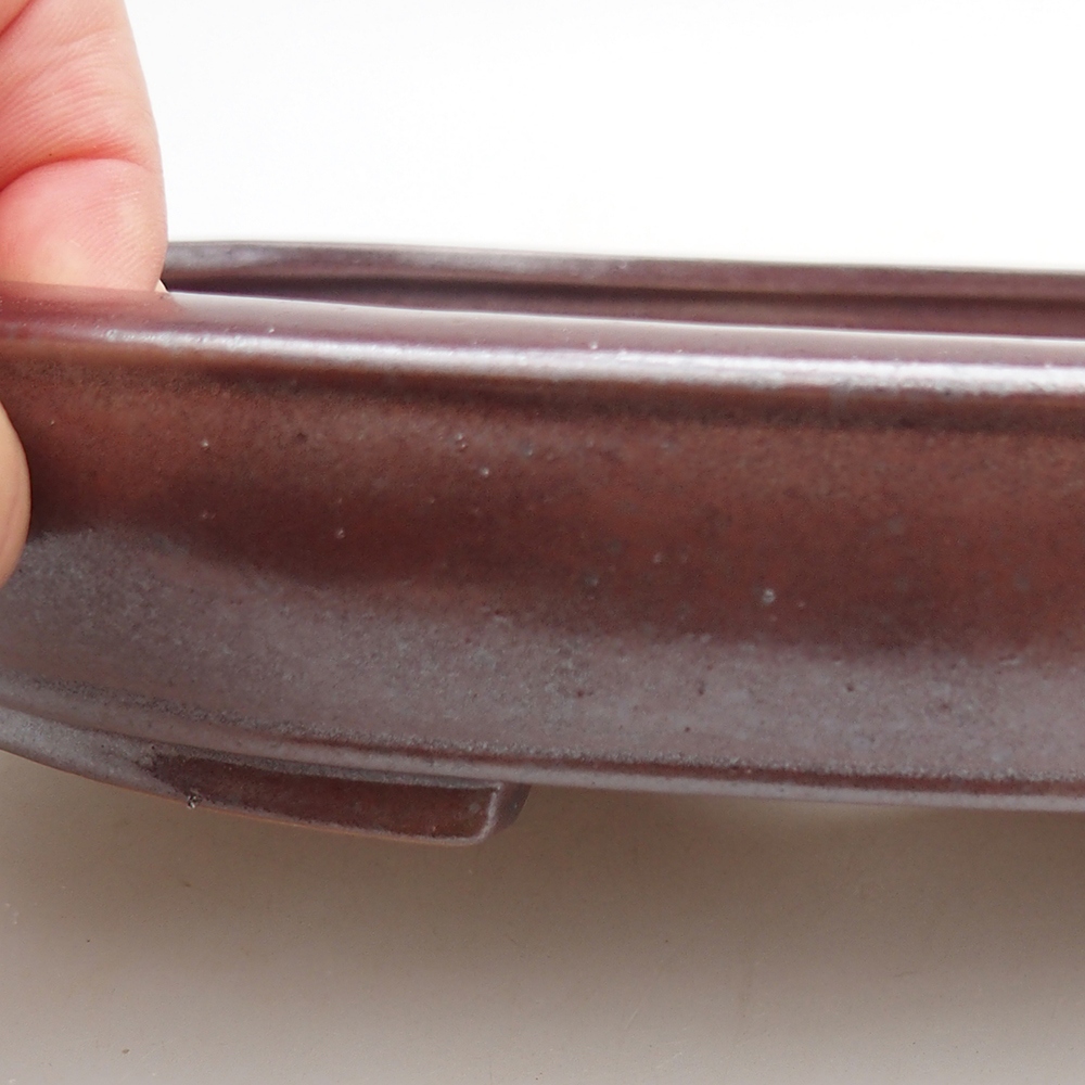 Bonsaischale aus Keramik 24 x 19,5 x 4 cm, bordeauxrot
