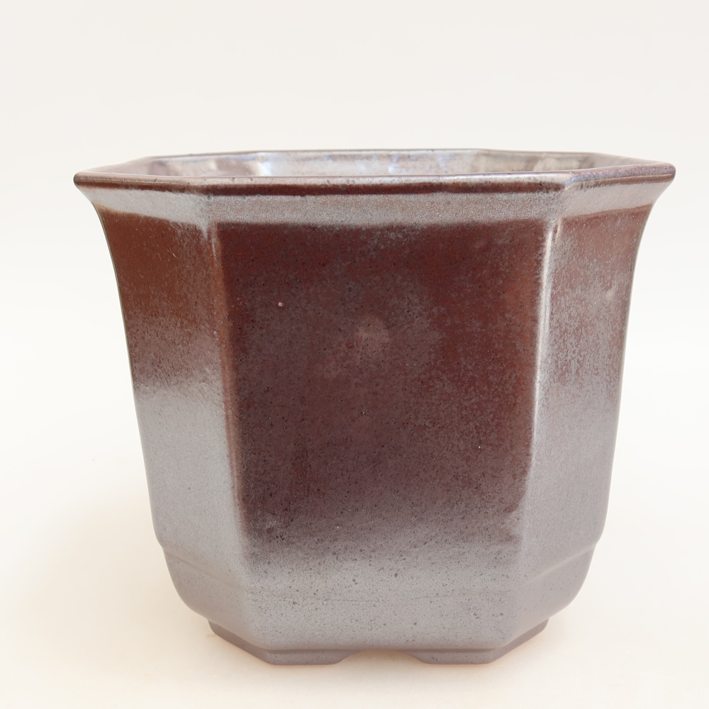 Keramik-Bonsai-Schale 17,5 x 17,5 x 15,5 cm, metallfarben