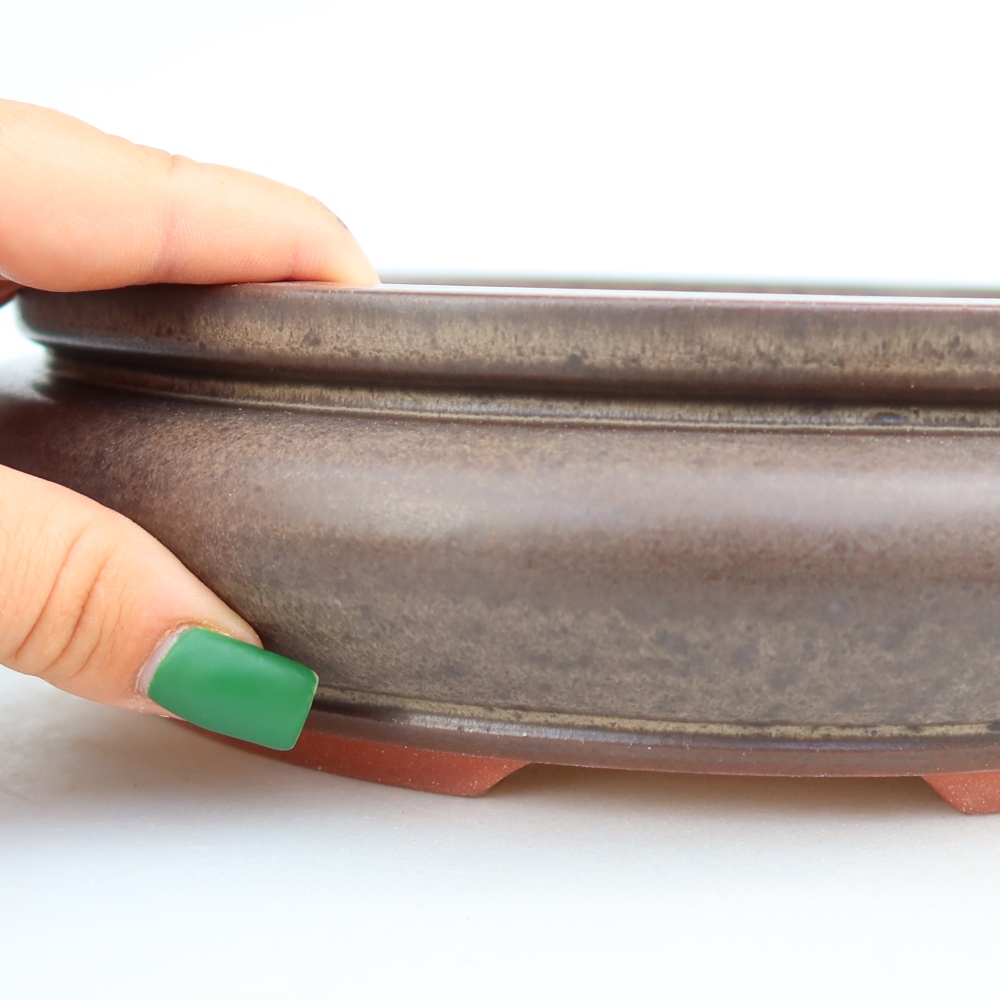 Keramikschale  23,5 x 23,5 x 7 cm, Farbe: braun