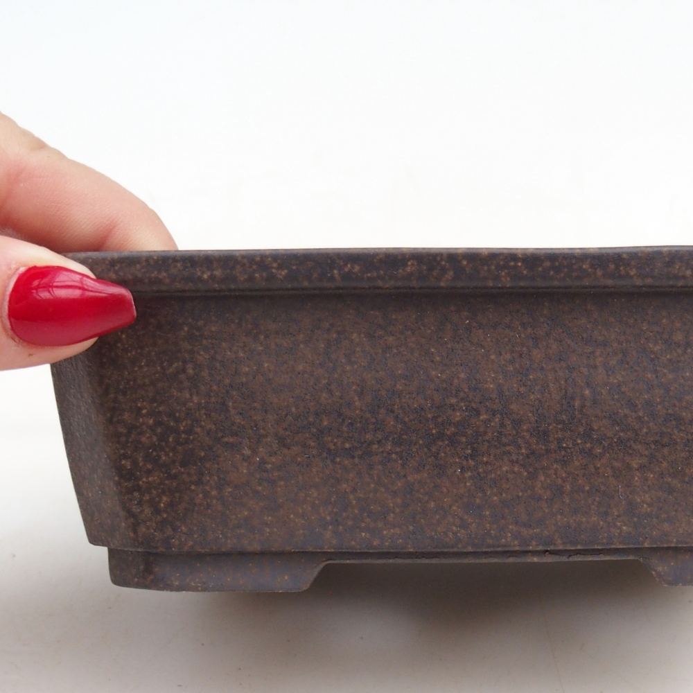 Bonsaischale aus Keramik 15 x 11 x 5 cm, bräunlich ocker