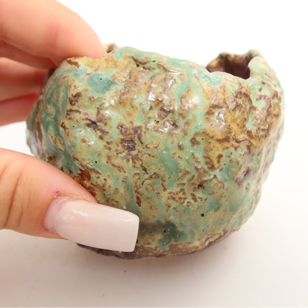 Keramikschale  7,5 x 7 x 6,5 cm, Farbe: grün