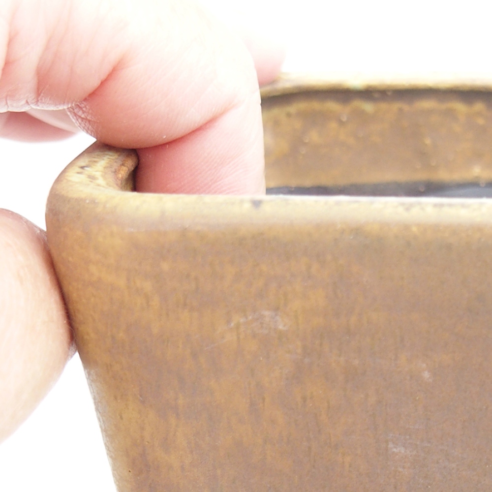 Bonsaischale aus Keramik 10 x 10 x 12 cm, braun