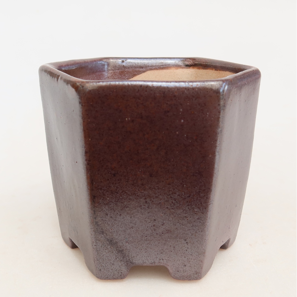 Keramik-Bonsai-Schale 9 x 8 x 8 cm, Farbe: braun
