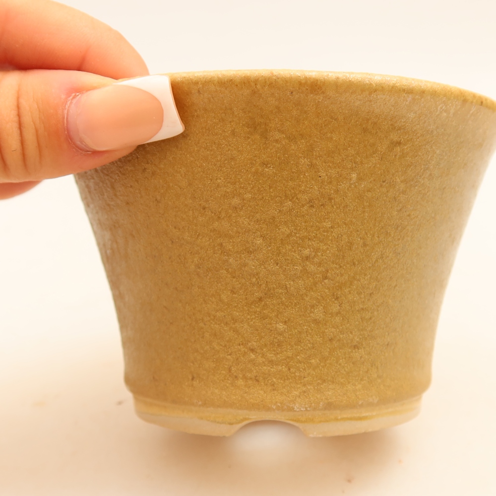 Keramik-Bonsai-Schale 11 x 11 x 7 cm, Farbe: Beige