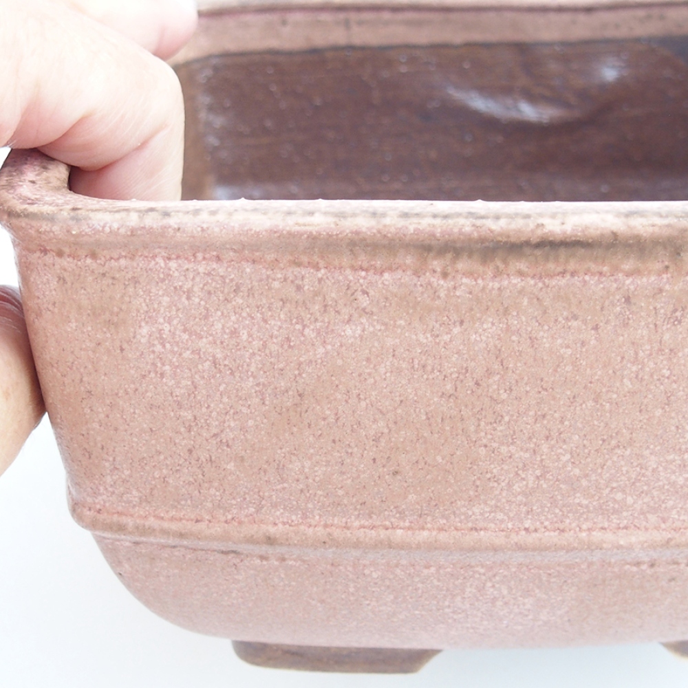 Bonsaischale aus Keramik 10,5 x 10,5 x 7 cm, rosa