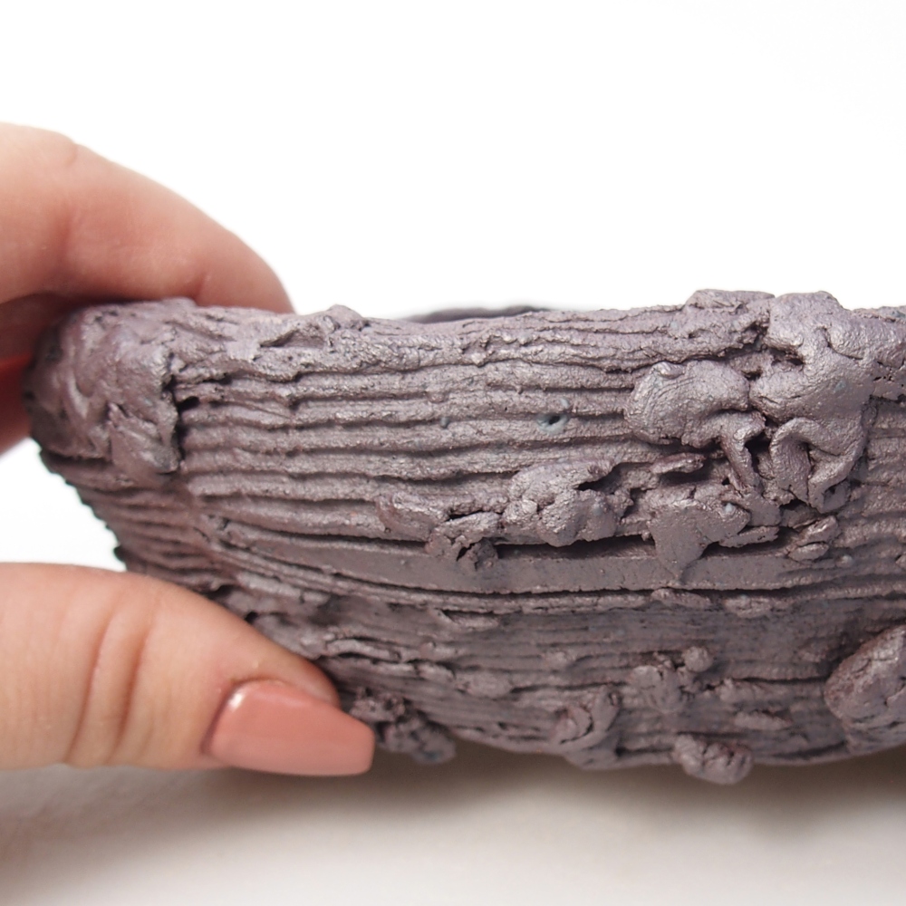 Bonsaischale aus Keramik 16,5 x 16 x 5,5 cm, metallfarben