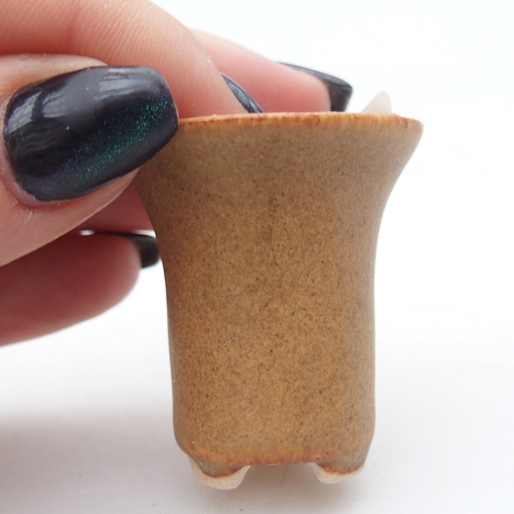Mini-Bonsaischale 3 x 3 x 3,5 cm, braun