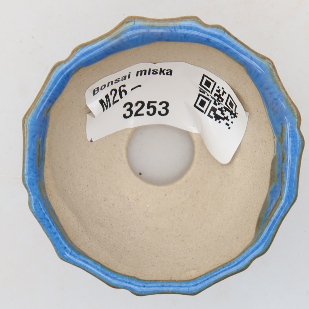 Keramik-Bonsai-Schale, 5,5 x 5,5 x 3,5 cm, Farbe: Blau