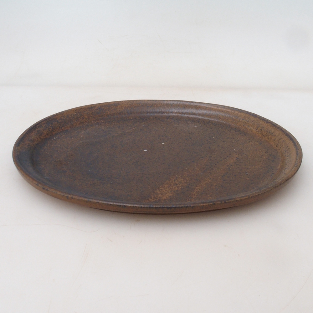 Bonsai oval Untertasse M - 22,5 x 18 x 1,5 cm - braun