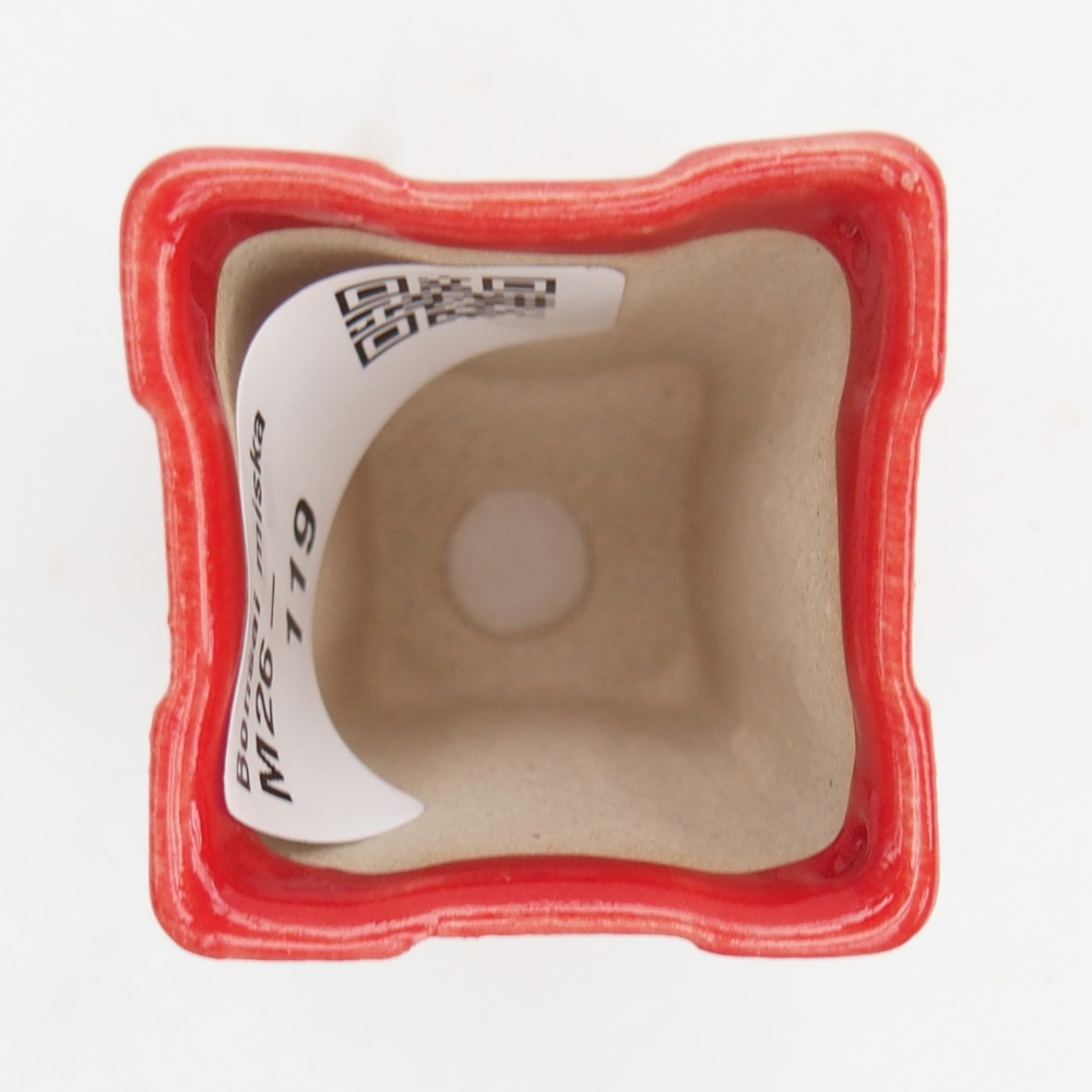 Mini-Bonsaischale 3,5 x 3,5 x 5,5 cm, Farbe rot
