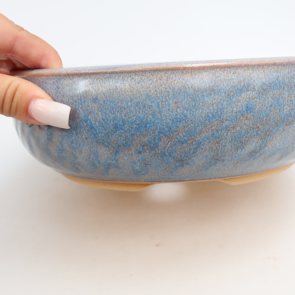 Bonsaischale aus Keramik 21,5 x 21,5 x 6,5 cm, Farbe blau