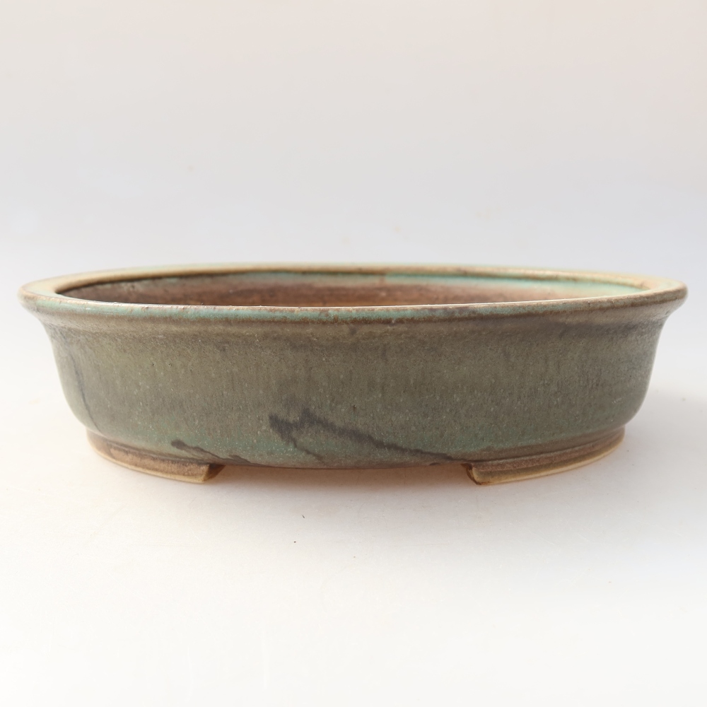 Bonsaischale aus Keramik 21 x 19 x 5 cm, grün