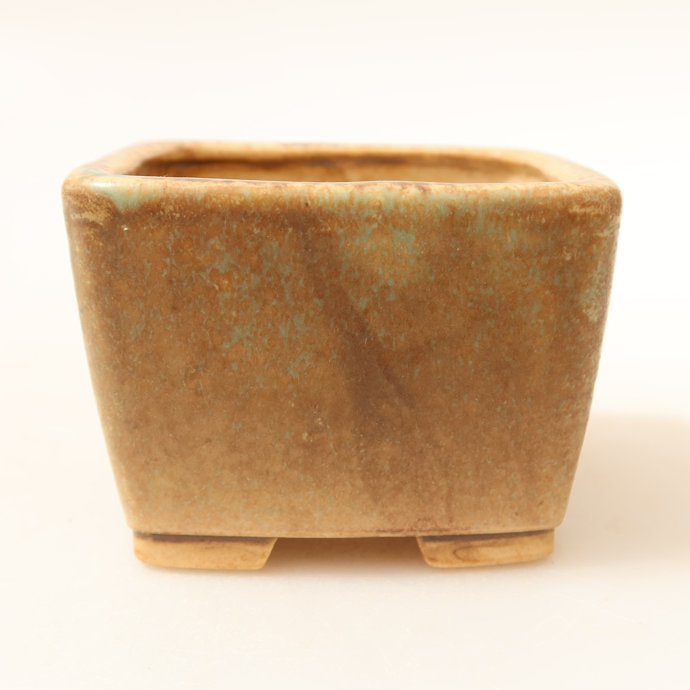 Bonsaischale aus Keramik 6,5 x 6,5 x 4,5 cm, grün