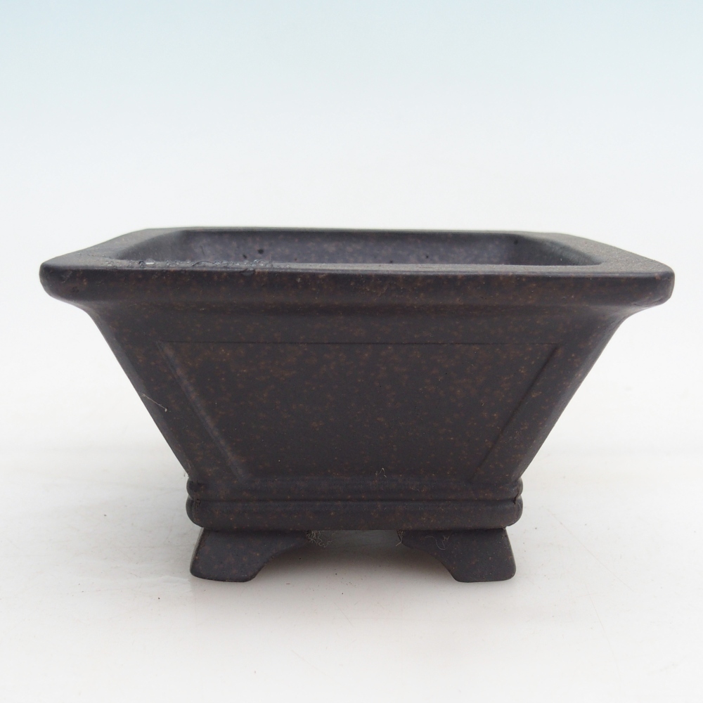 Bonsaischale aus Keramik 12 x 12 x 7 cm, Farbe bräunlich ocker