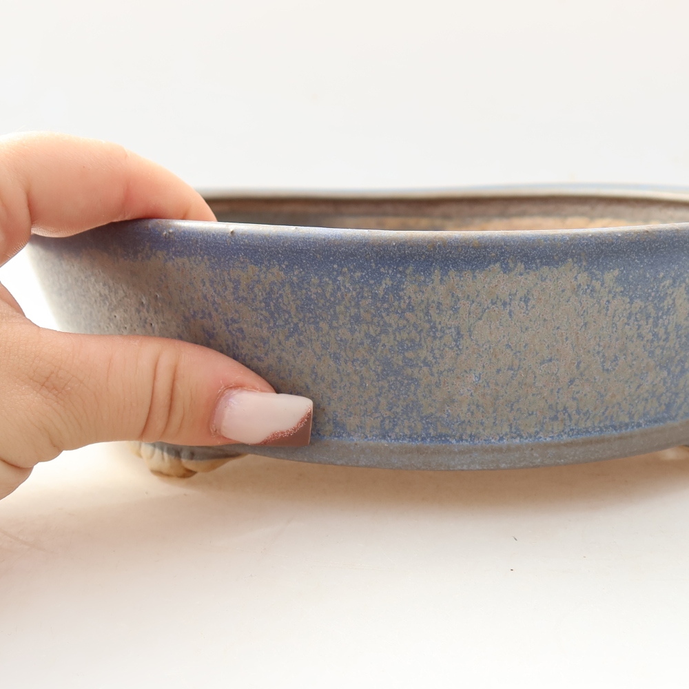 Keramik-Bonsai-Schale 21,5 x 21,5 x 6 cm, Farbe: Blau