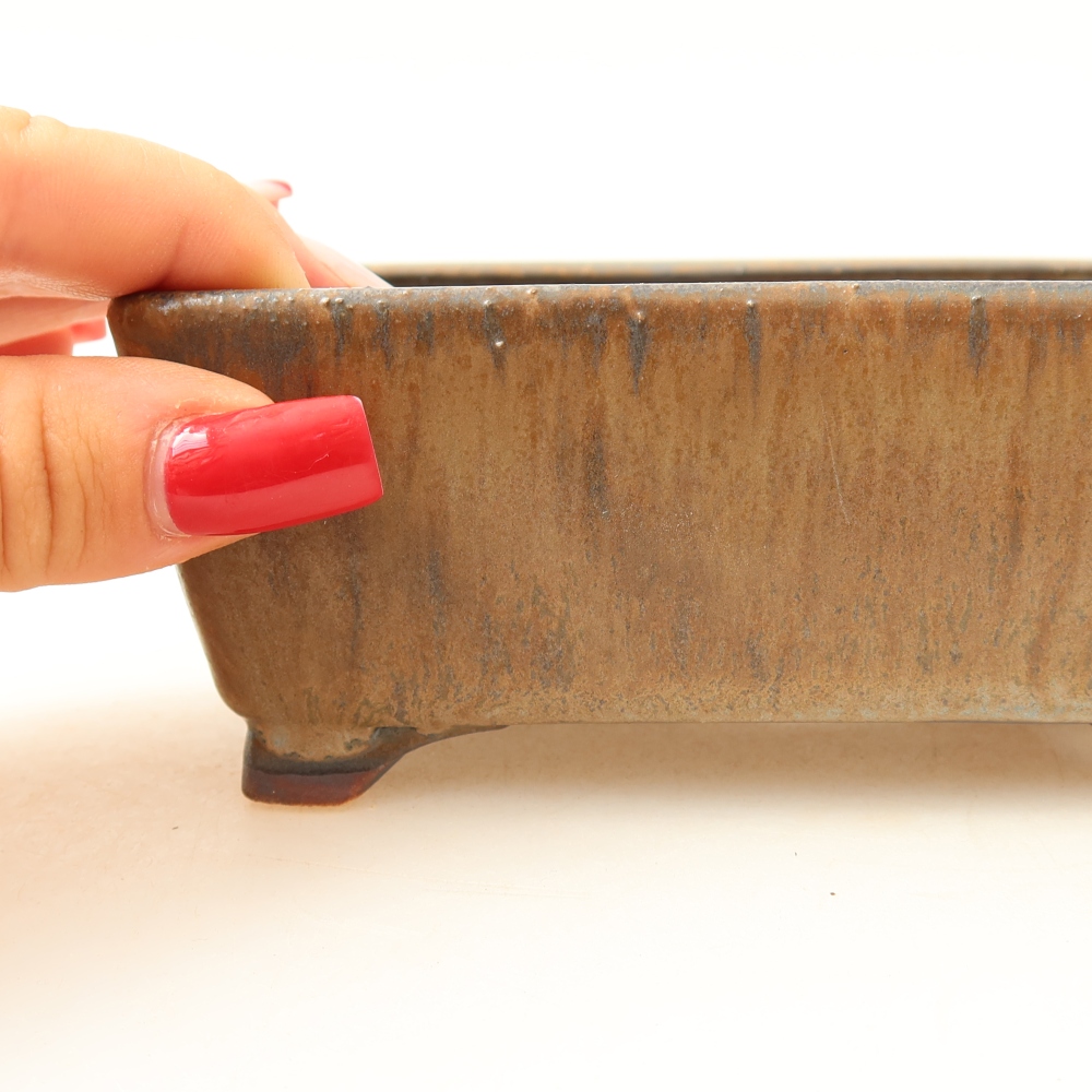 Keramik-Bonsai-Schale 13,5 x 11 x 5 cm, Farbe: braun