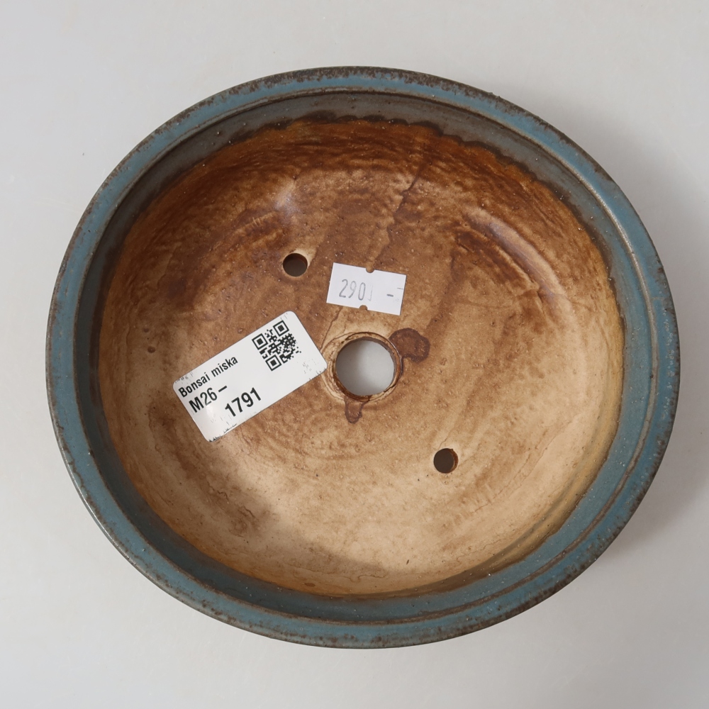 Keramik-Bonsai-Schale, 15,5 × 14,5 × 4 cm, Farbe: Blau