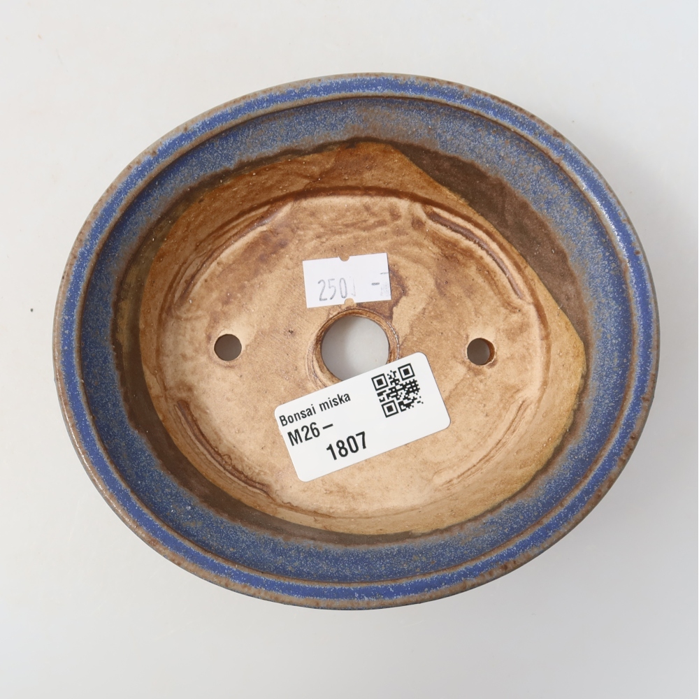 Bonsaischale aus Keramik 12,5 x 11,5 x 4 cm, Farbe blau