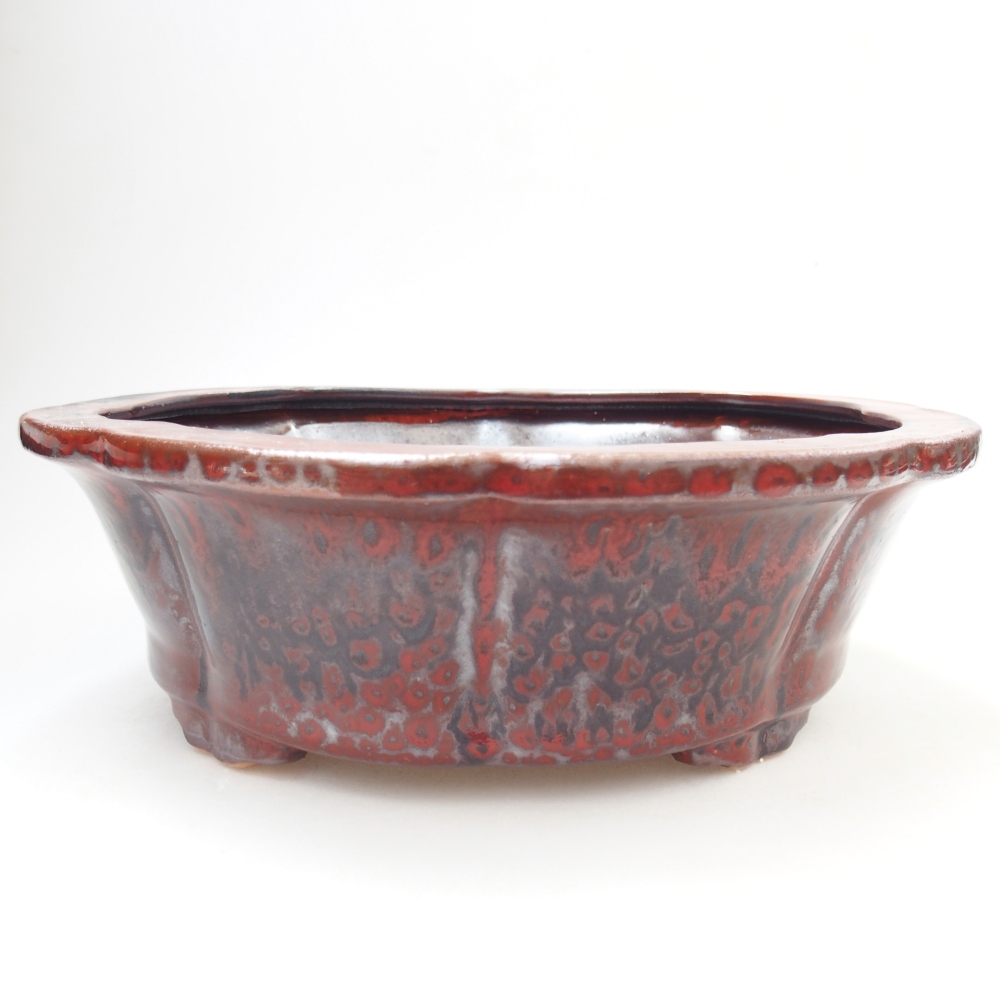 Bonsaischale aus Keramik 26,5 x 26,5 x 8 cm, Farbe rot