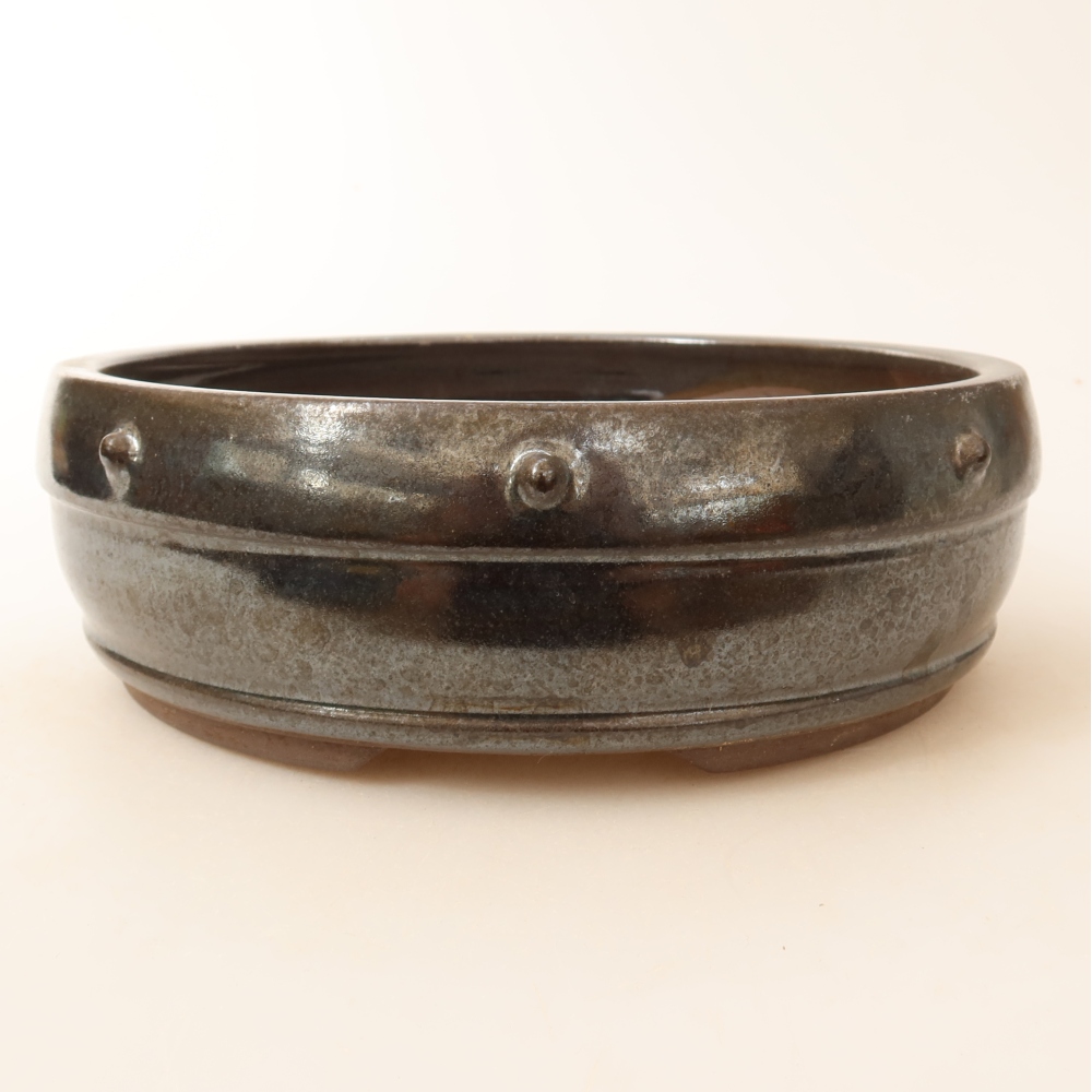 Bonsaischale aus Keramik 18,5 x 18,5 x 6 cm, braun