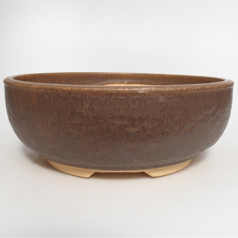 Bonsaischale aus Keramik 21 x 21 x 7,5 cm, braun