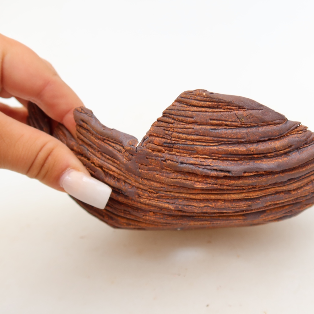 Keramikschale  19 x 14 x 7 cm, Farbe: braun