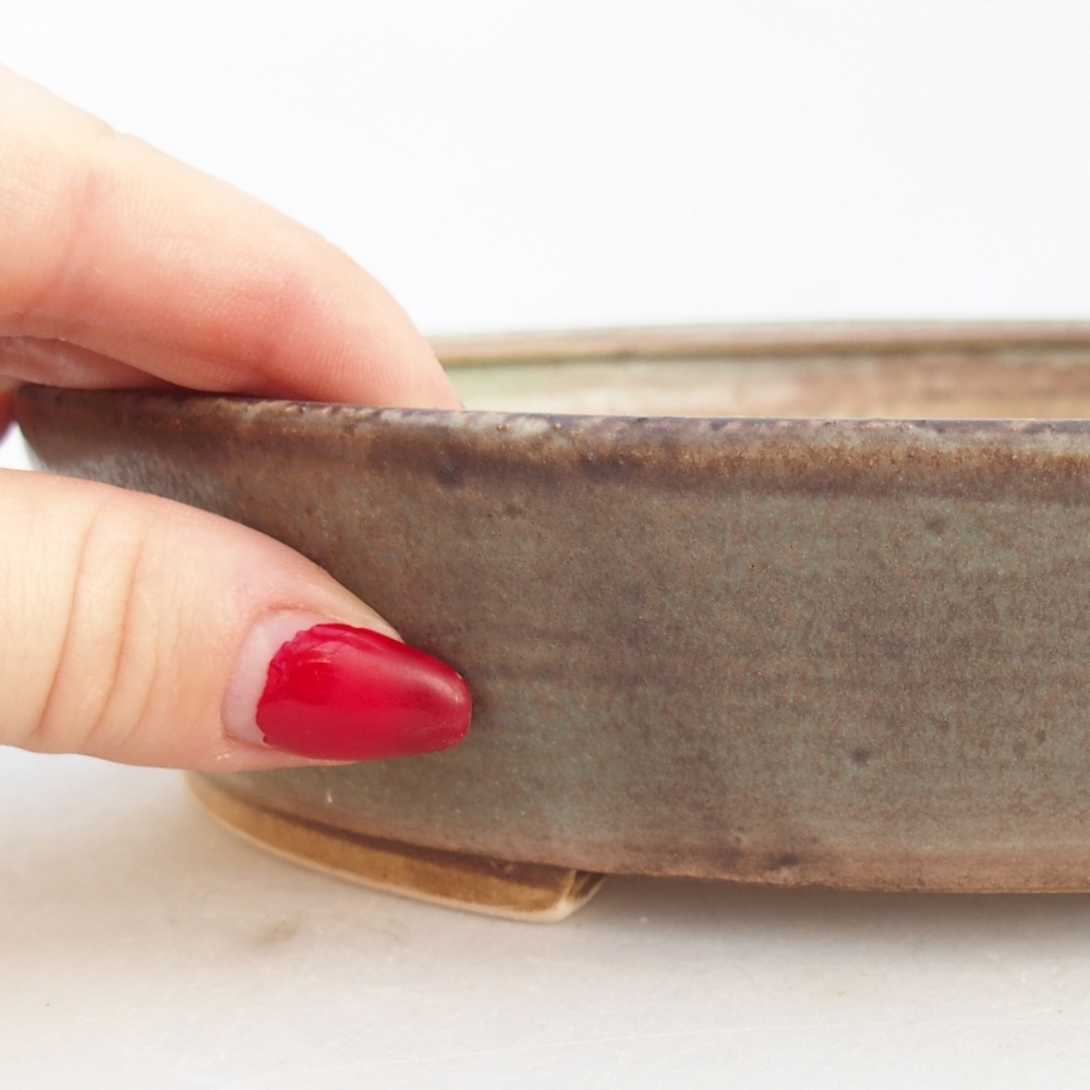 Bonsaischale aus Keramik 21 x 19 x 4,5 cm, grün