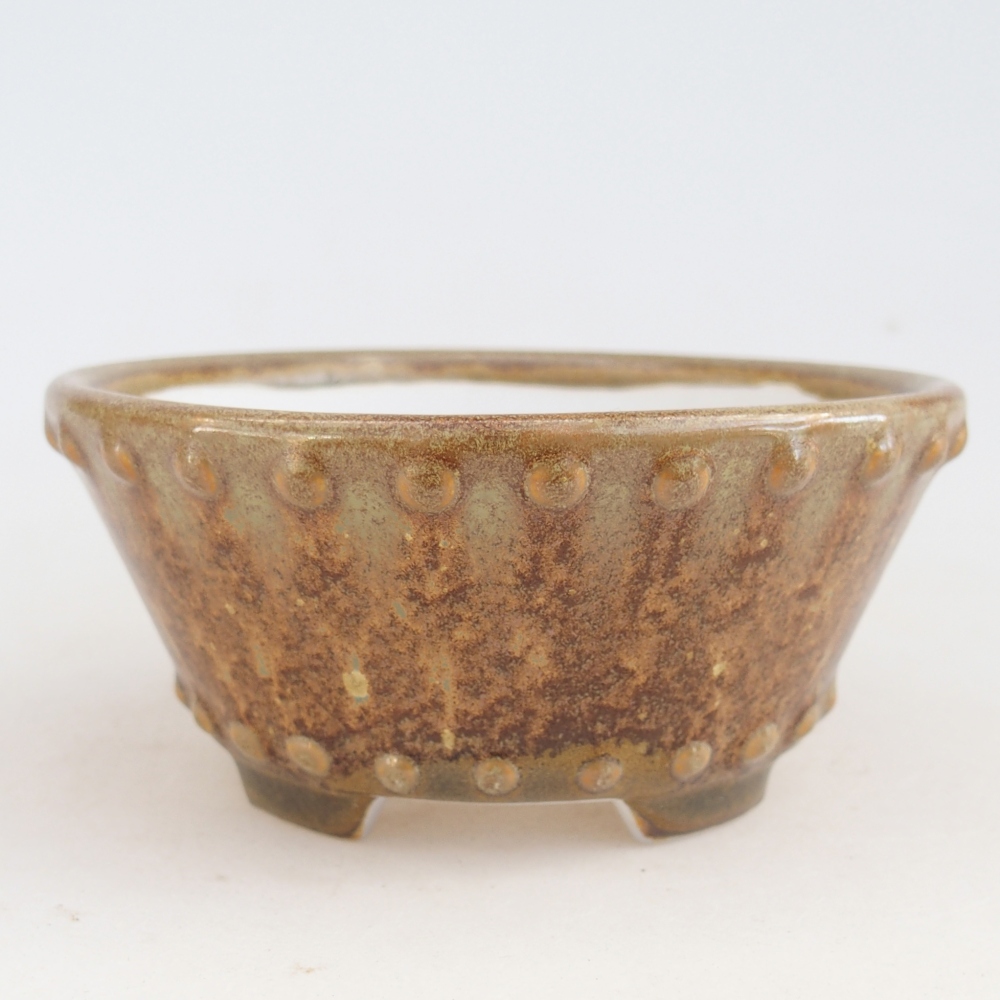 Bonsaischale aus Keramik 10,5 x 10,5 x 5 cm, braun