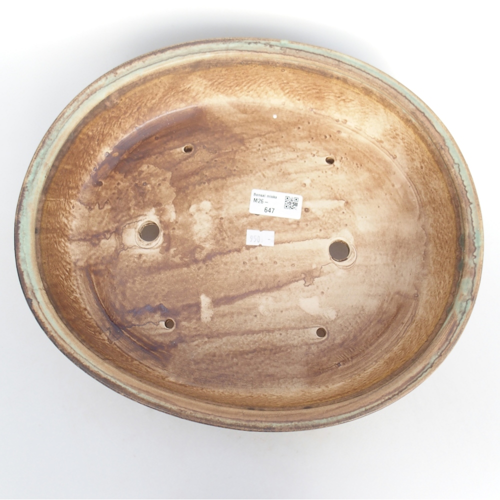 Bonsaischale aus Keramik 32,5 x 28,5 x 7,5 cm, grün