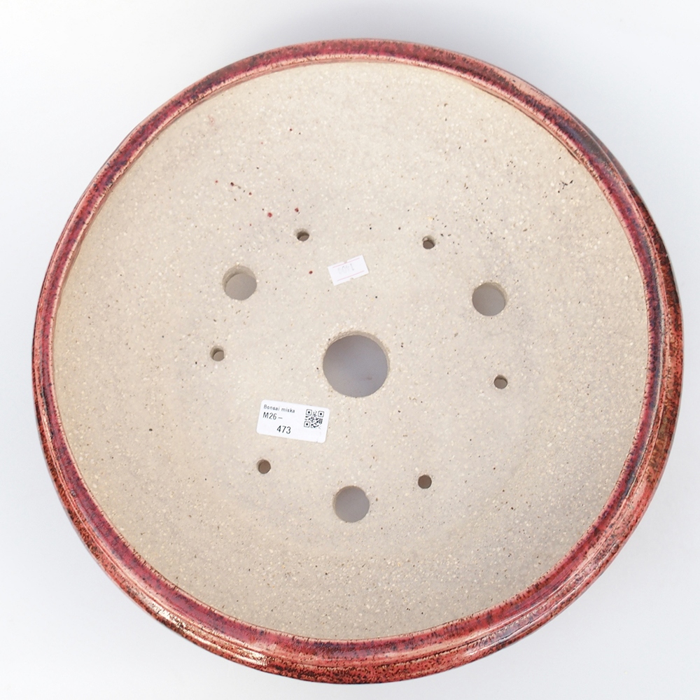 Bonsaischale aus Keramik 35 x 35 x 9,5 cm, Farbe rot