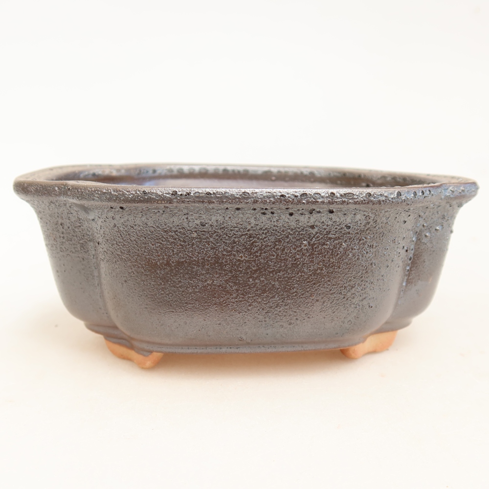 Keramik-Bonsai-Schale 13,5 x 10,5 x 5 cm, metallfarben