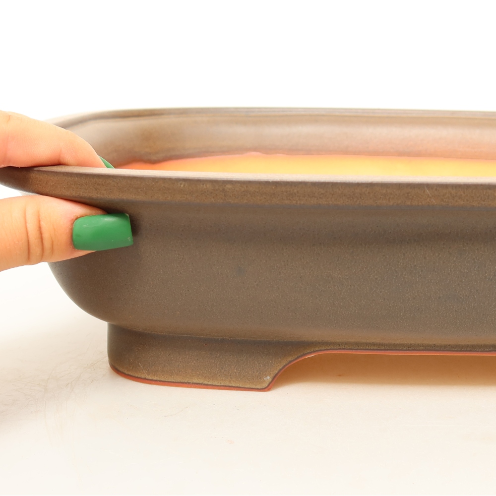 Keramikschale  33 x 25 x 9,5 cm, Farbe: braun