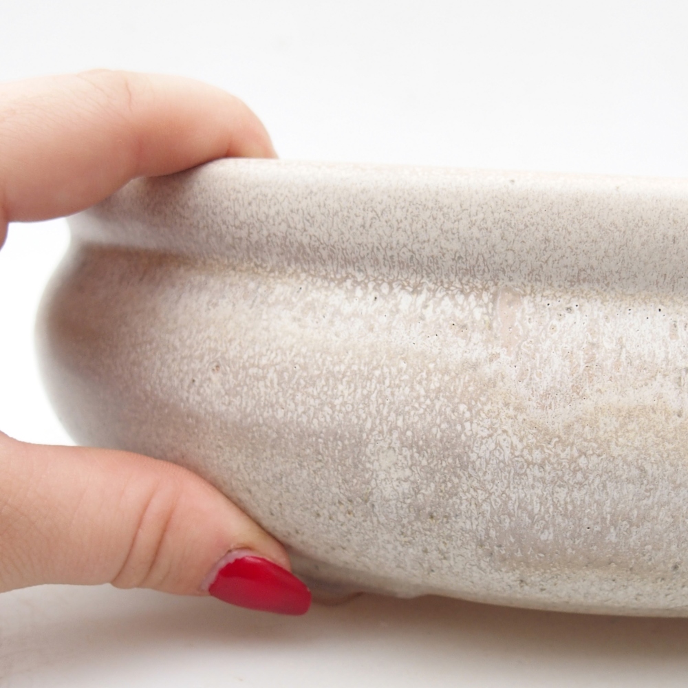 Bonsaischale aus Keramik 24 x 24 x 8 cm, Farbe beige