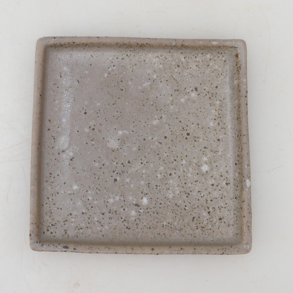 Bonsai Untersetzer quadratisch M - 10 x 10 x 1,5 cm - beige