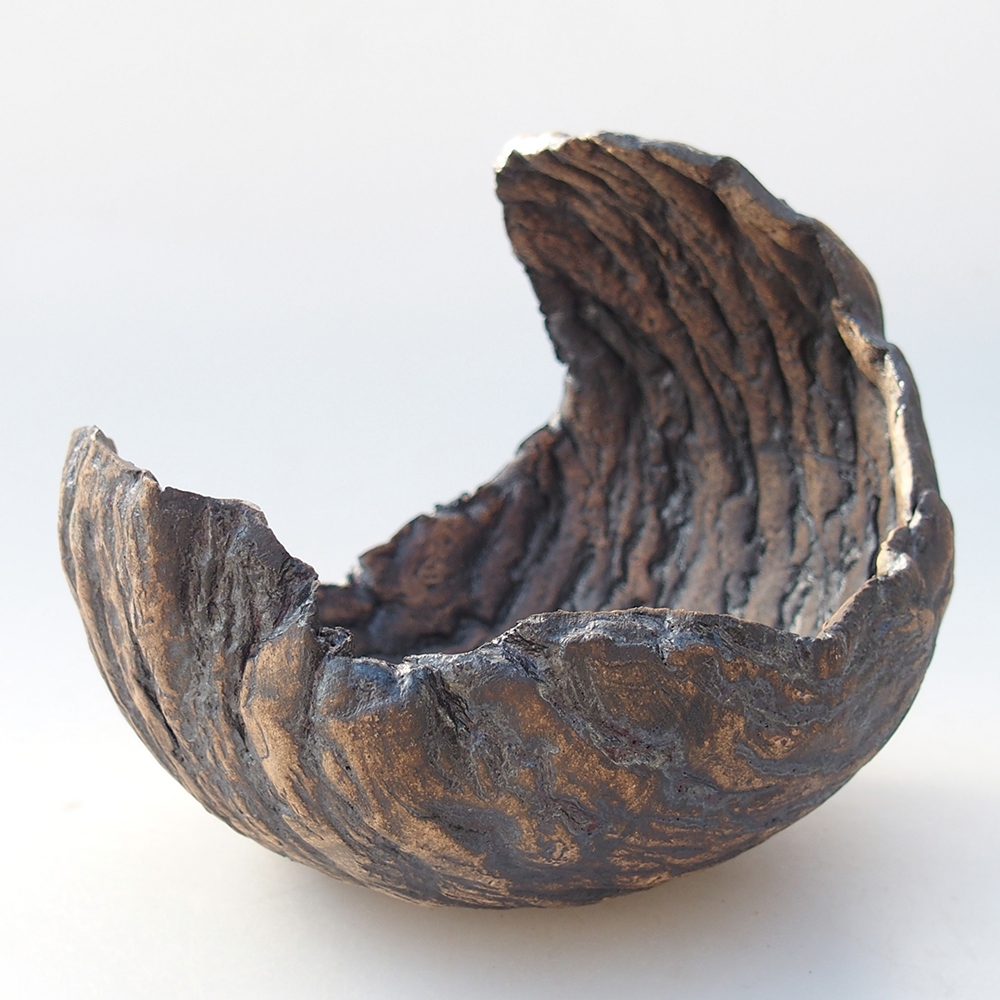 Keramikschale 13 x 12,5 x 12,5 cm , Farbe braun